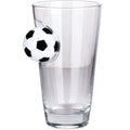 Pahar din sticlă pentru bere cu minge de fotbal - 465 ml
