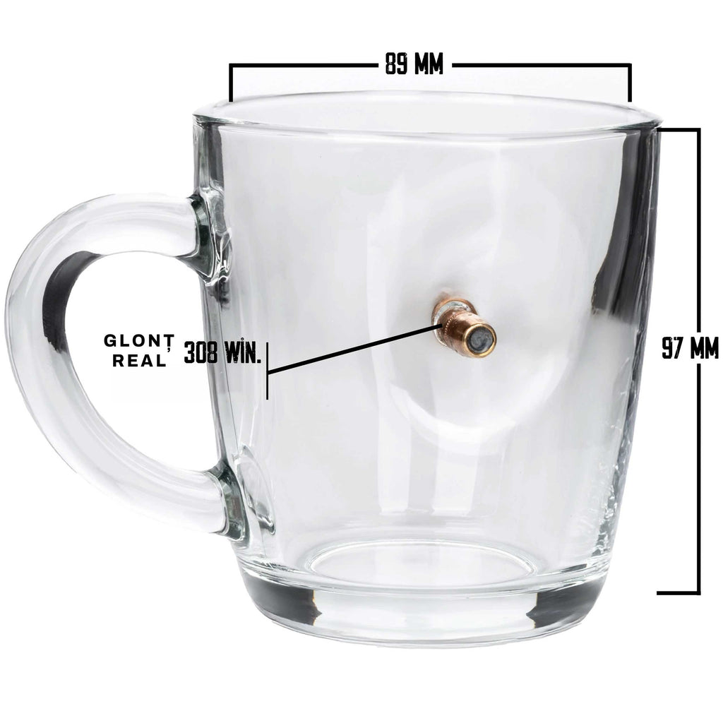 Cană din sticlă pentru ceai & cafea cu glont integrat - 340 ml