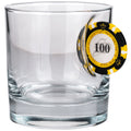 Pahar din sticlă pentru whisky cu jeton de poker – 300 ml