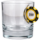 Pahar din sticlă pentru whisky cu jeton de poker – 300 ml