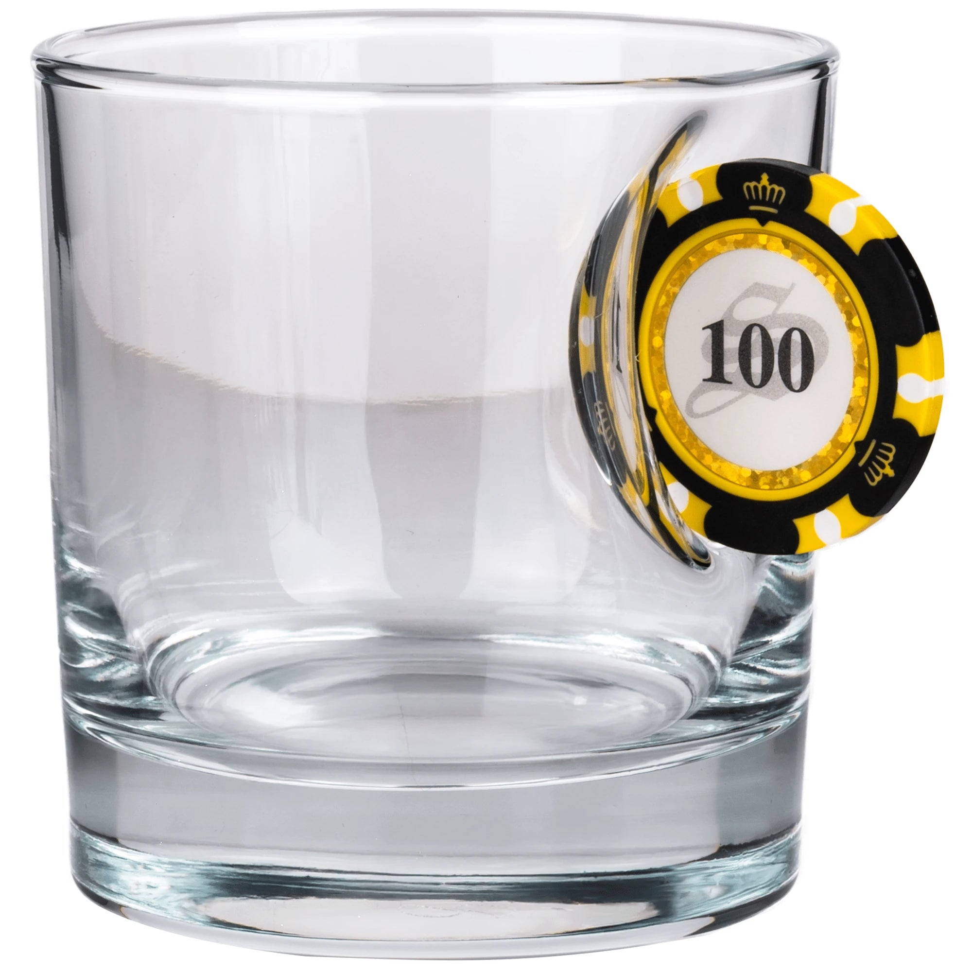 Pahar din sticlă pentru whisky cu jeton de poker – 300 ml