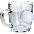 Cană din sticlă pentru ceai & cafea cu minge de golf - 340 ml