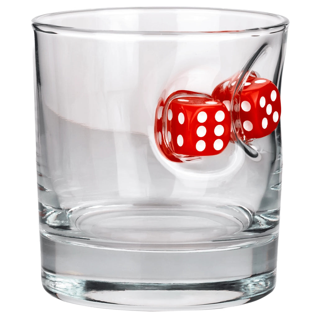 Pahar din sticlă pentru whisky cu zaruri - 300 ml