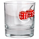 Pahar din sticlă pentru whisky cu zaruri - 300 ml