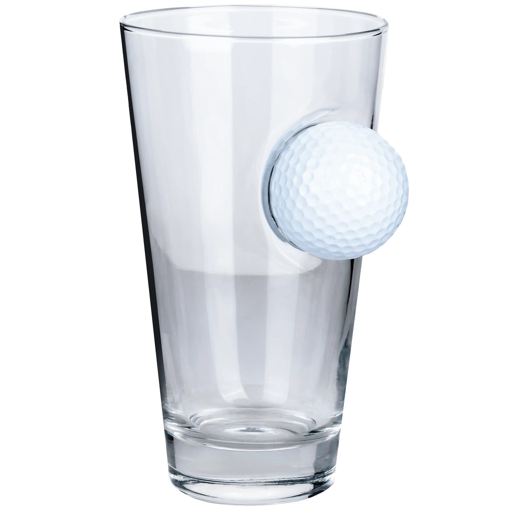 Pahar din sticlă pentru bere cu minge de golf - 465 ml