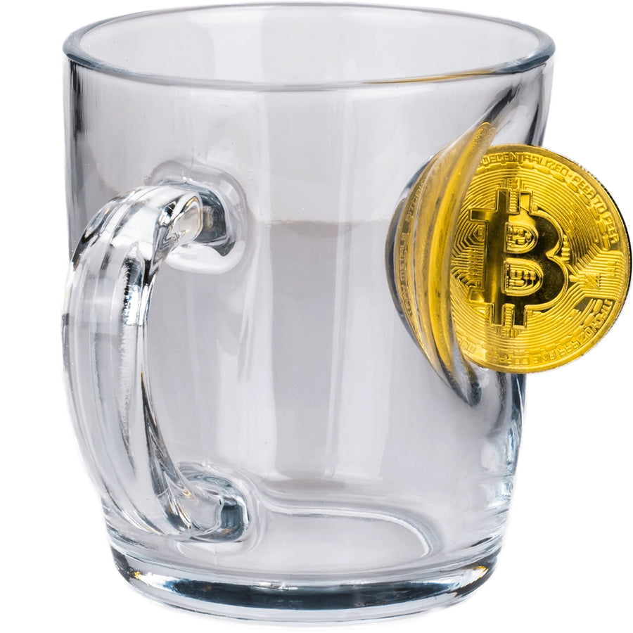 Cană din sticlă pentru ceai & cafea Bitcoin - 340 ml