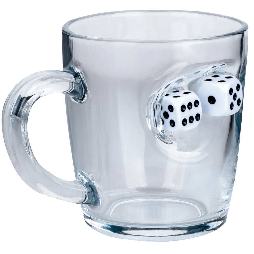 Cană din sticlă pentru ceai & cafea cu zaruri - 340 ml