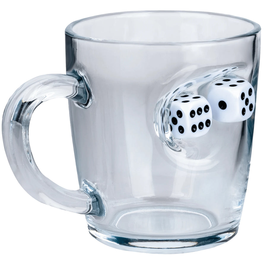 Cană din sticlă pentru ceai & cafea cu zaruri - 340 ml