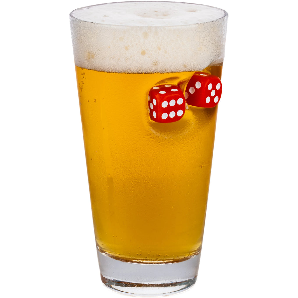 Pahar din sticlă pentru bere cu zaruri - 465 ml