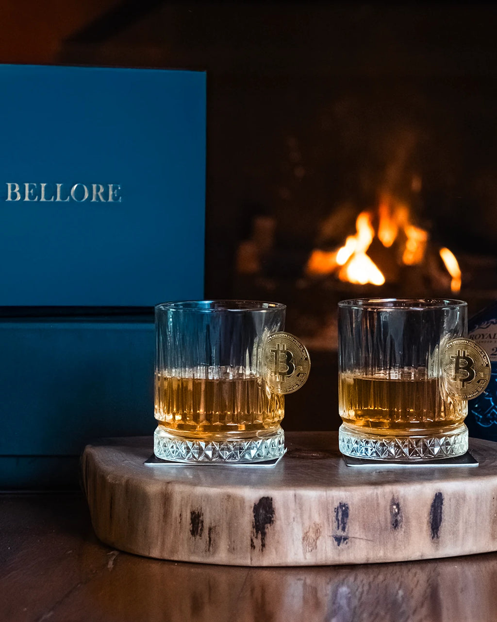 Set pahare din cristal pentru whisky Bitcoin – 355 ml
