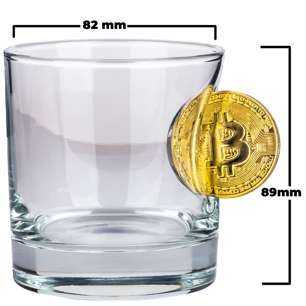 Pahar din sticlă pentru whisky Bitcoin – 300 ml