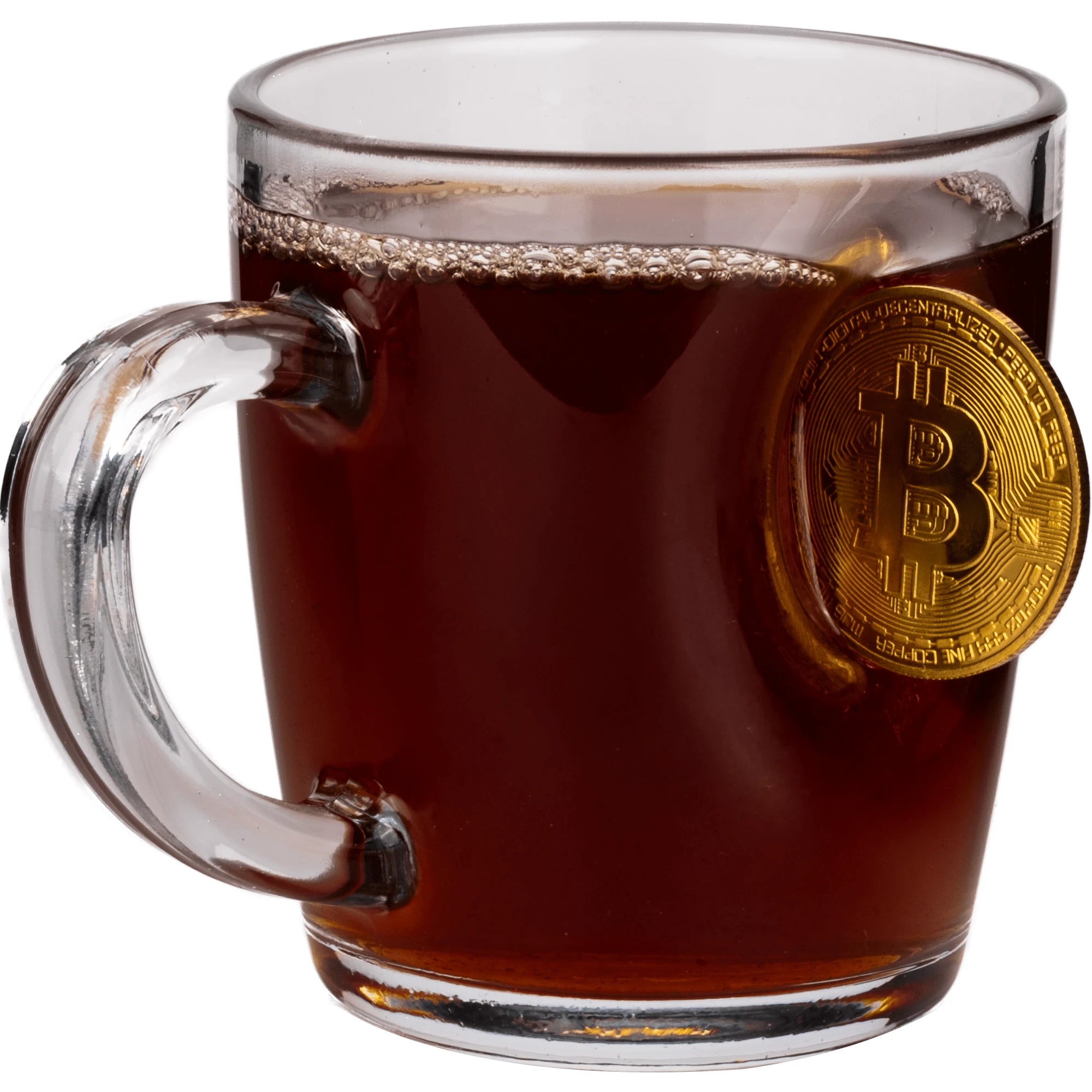 Cană din sticlă pentru ceai & cafea Bitcoin - 340 ml