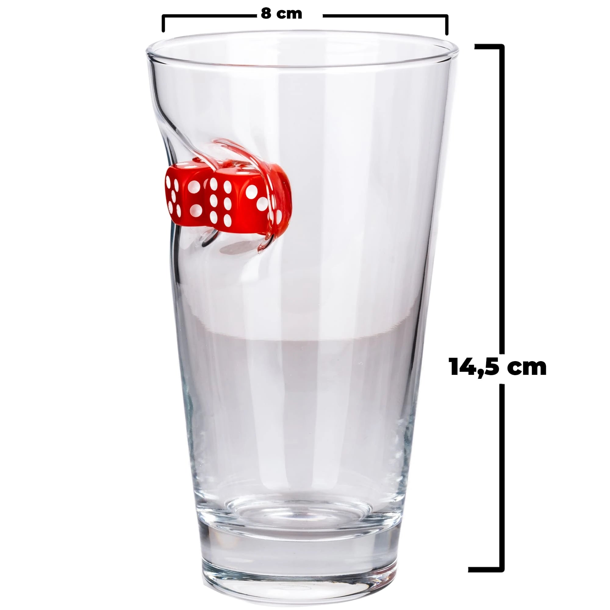 Pahar din sticlă pentru bere cu zaruri - 465 ml
