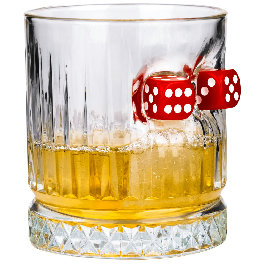Set pahare din cristal pentru whisky cu zaruri – 355 ml