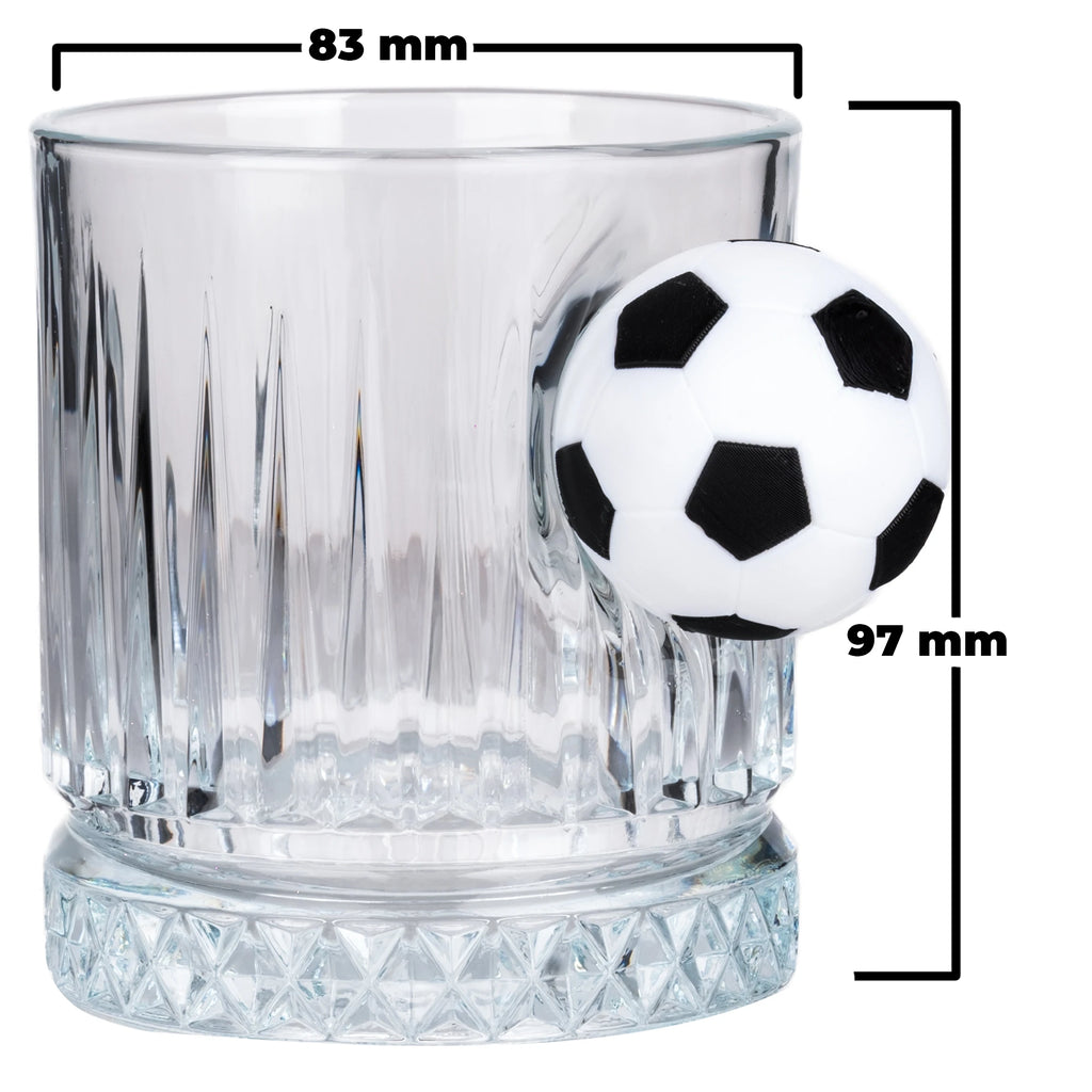 Set pahare din cristal pentru whisky cu minge de fotbal – 355 ml