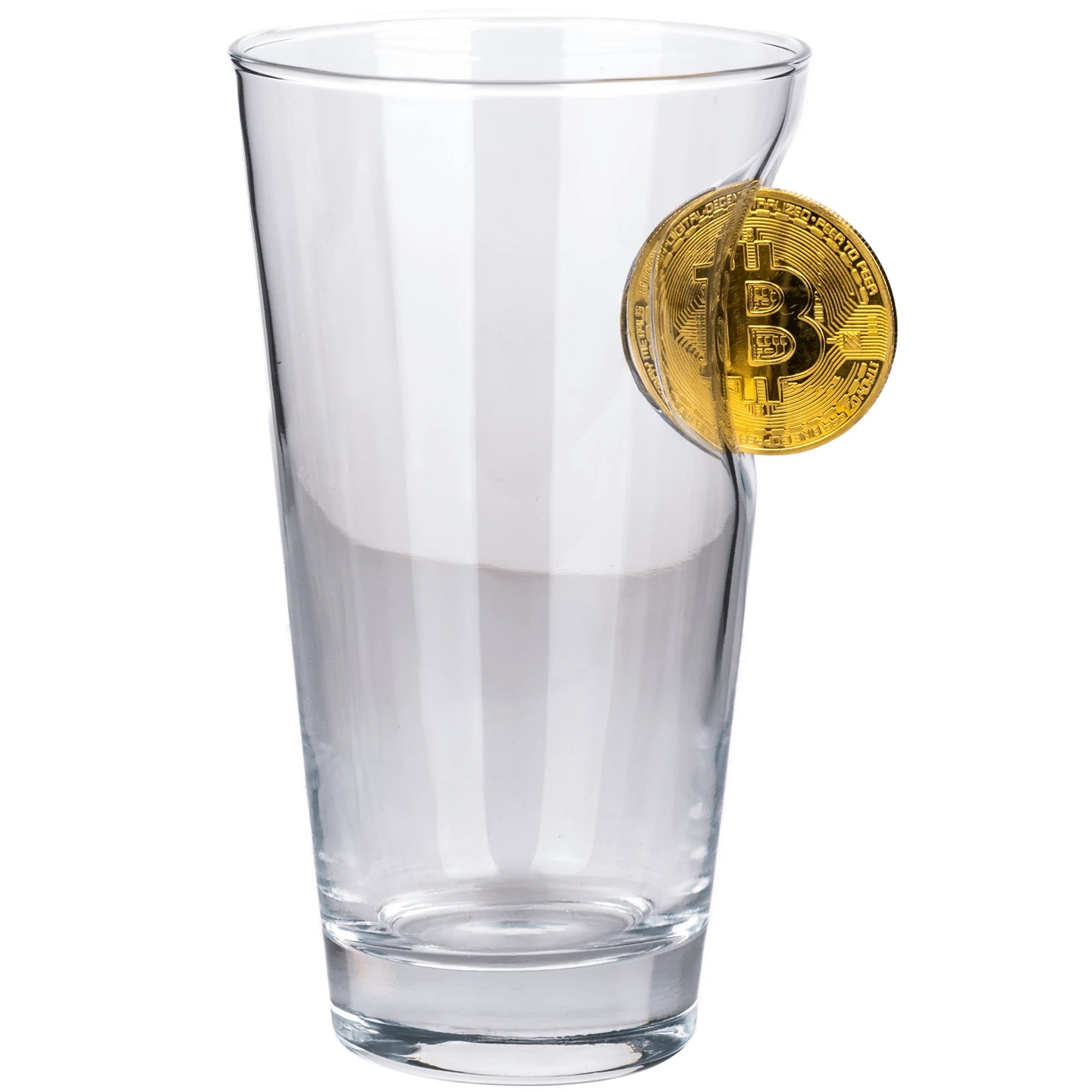Pahar din sticlă pentru bere Bitcoin - 465 ml