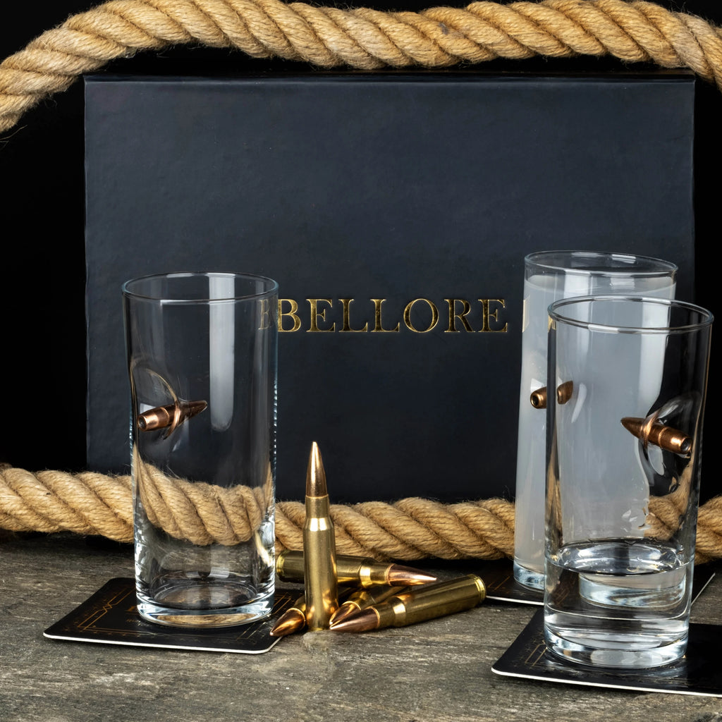 Set Pahare din sticlă pentru bere cu glont integrat - 200 ml