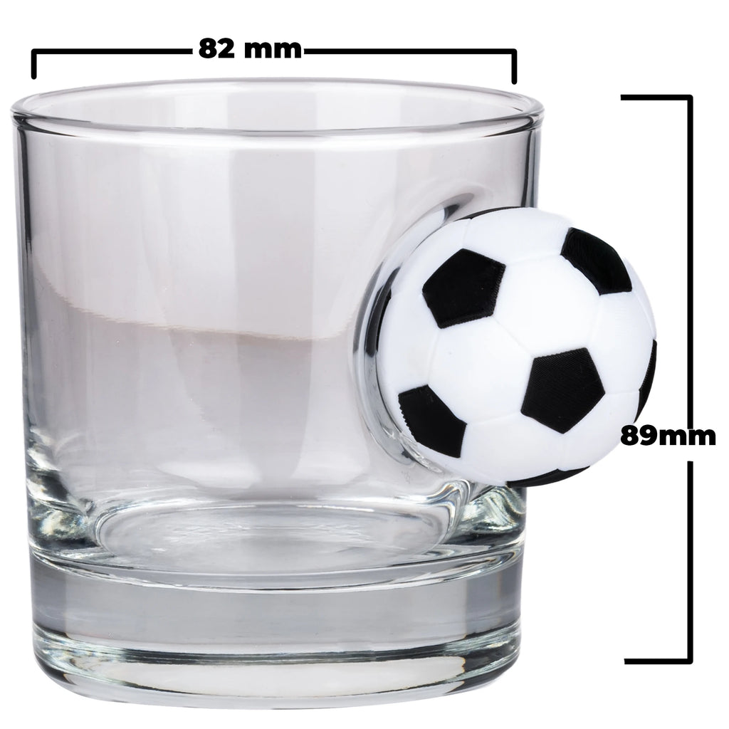 Pahar din sticlă pentru whisky cu minge de fotbal – 300 ml