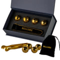 Set Bellore pietre răcire whisky din oțel inoxidabil în formă de minge de fotbal – 4 cuburi metalice reutilizabile + clește, cutie cadou premium